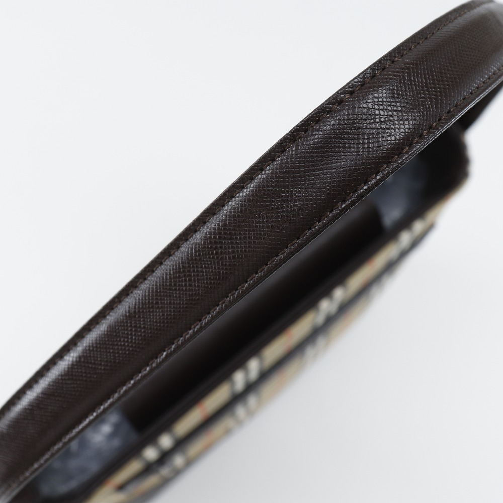 Burberry Nova Check Shoulder Bag Brown Canvas Leather Magnetic closure - Picture 5 of 8